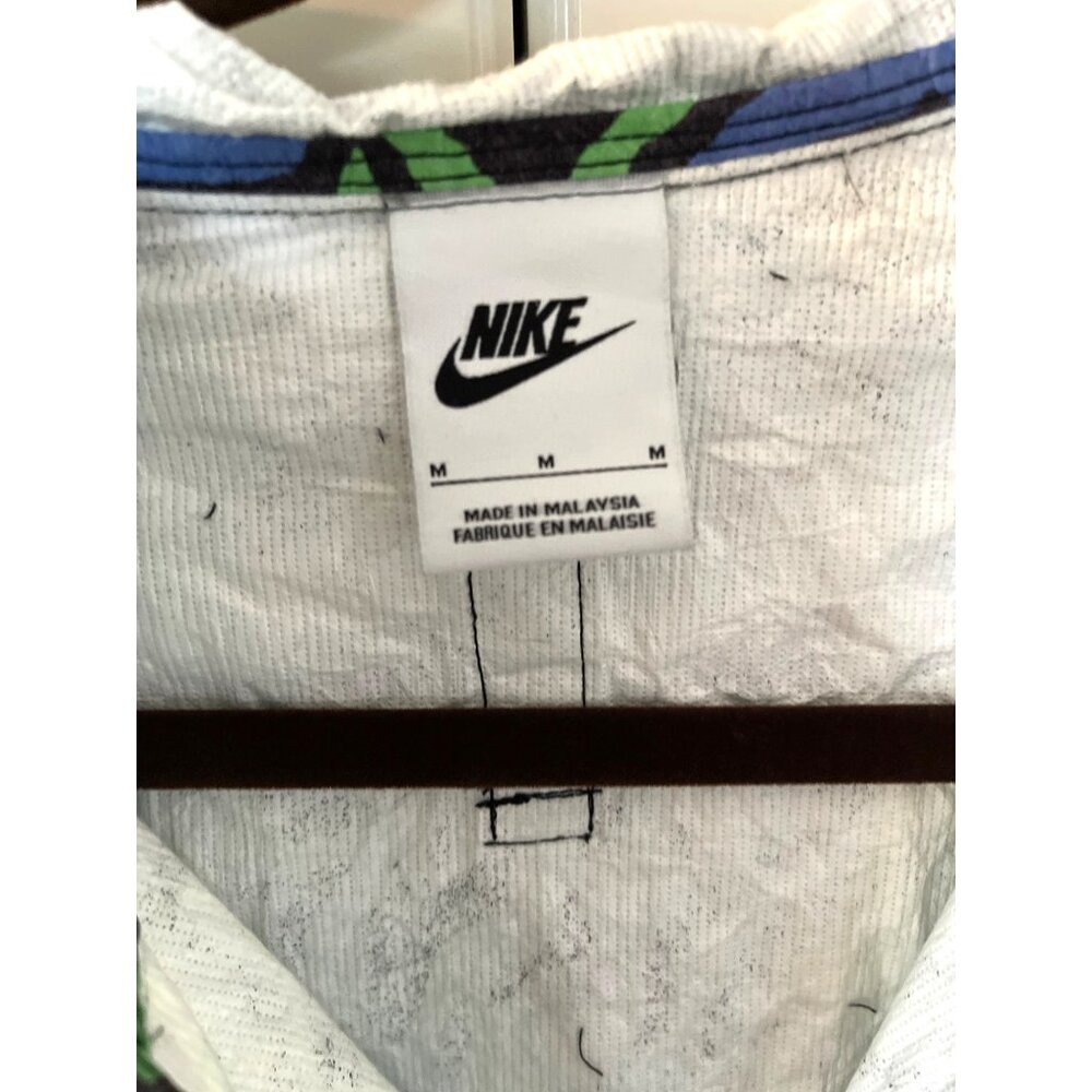Nike Repeat Windbreaker SwooshTrax Pullover Jacket M Green Blue Abstract Print T - Picture 2 of 10